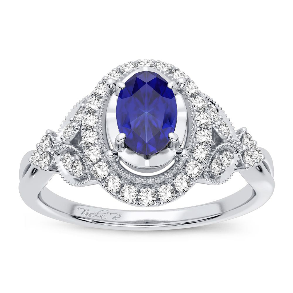 14K White Gold 0.20CT Lab Diamond Womens Cocktail Ring