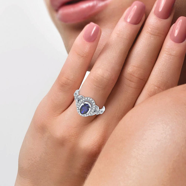 14K White Gold 0.20CT Lab Diamond Womens Cocktail Ring