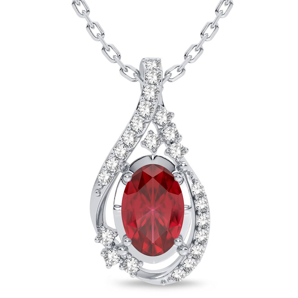 14K White Gold Lab Diamond Pendant: Timeless Feminine Charm