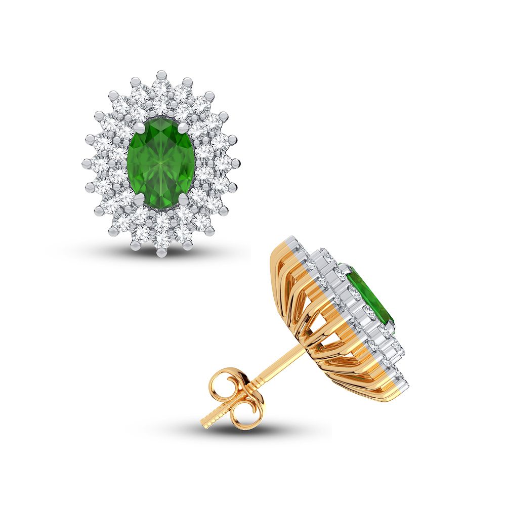 14K Yellow Gold Lab Diamond Stud Earrings - 0.50CT