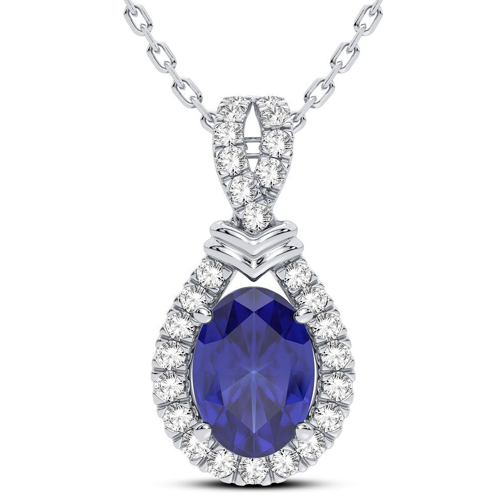 Elegant 14K White Gold 0.14CT Lab Diamond Pendant