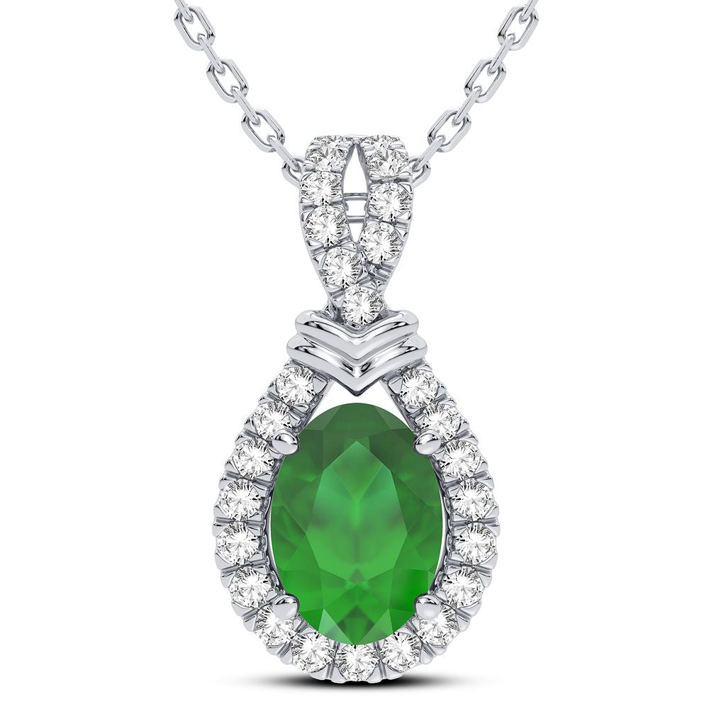 14K White Gold Lab Diamond Womens Pendant Charm