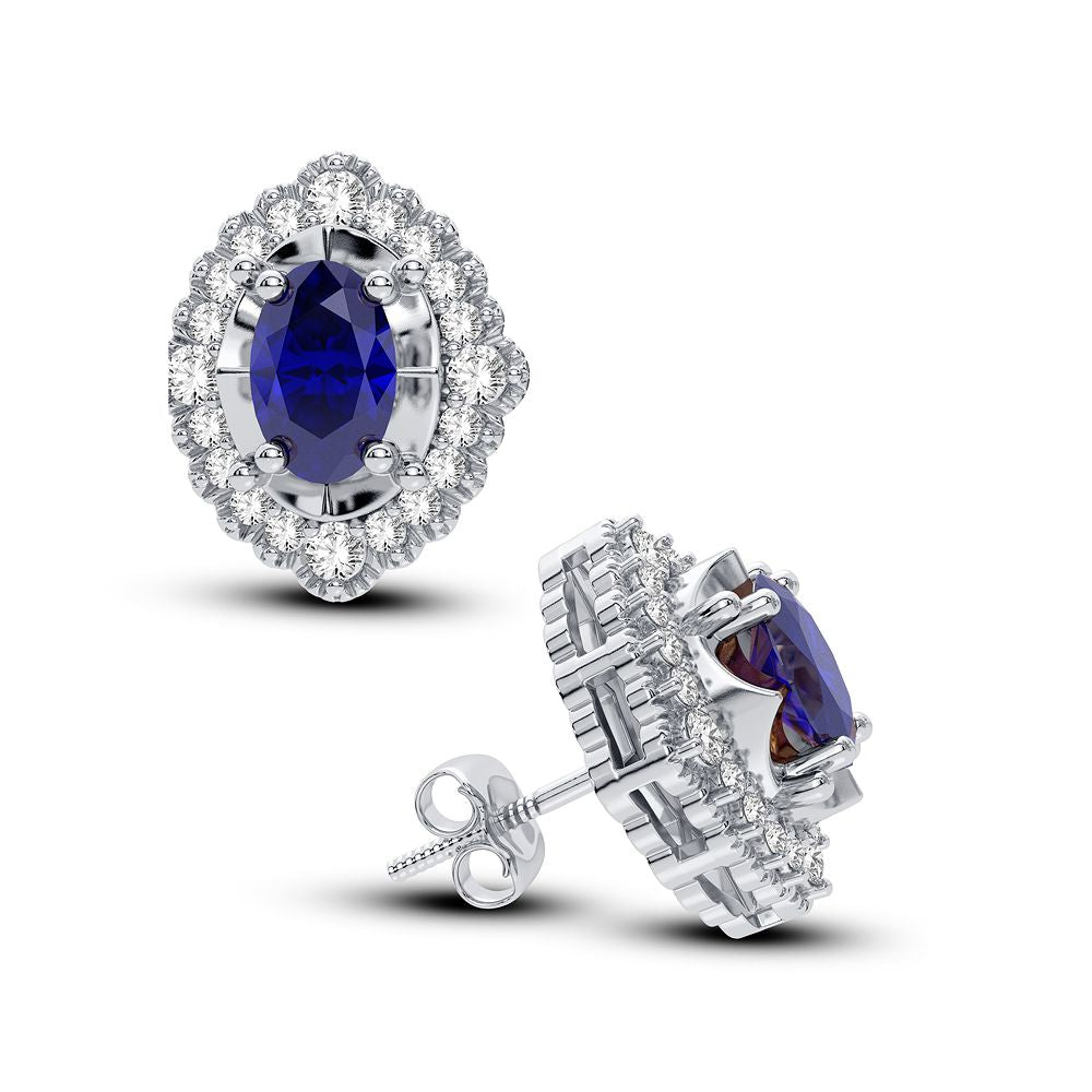 Chic 14k White Gold 0.20CT Lab Diamond Stud Earrings