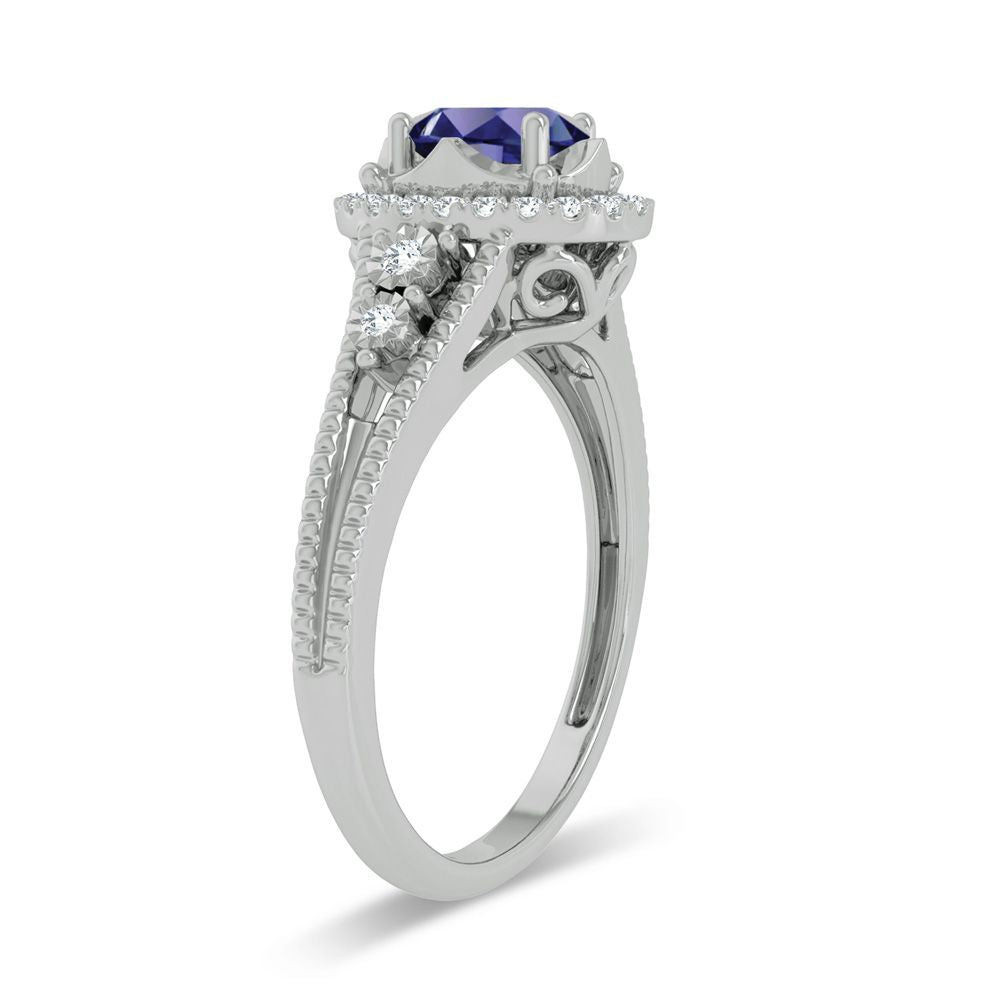 Chic 14k White Gold 0.10ct Lab Diamond Womens Ring