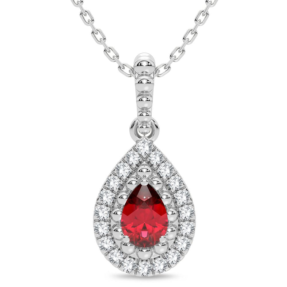 Delicate 14K White Gold 0.10CT Lab Diamond Pendant