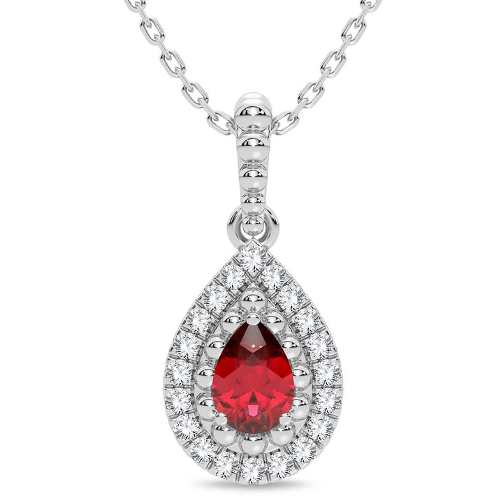 Delicate 14K White Gold 0.10CT Lab Diamond Pendant