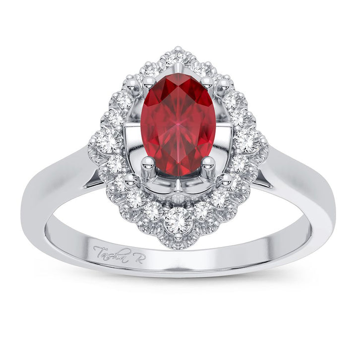Elegant 14k White Gold Lab Diamond Womens Ring