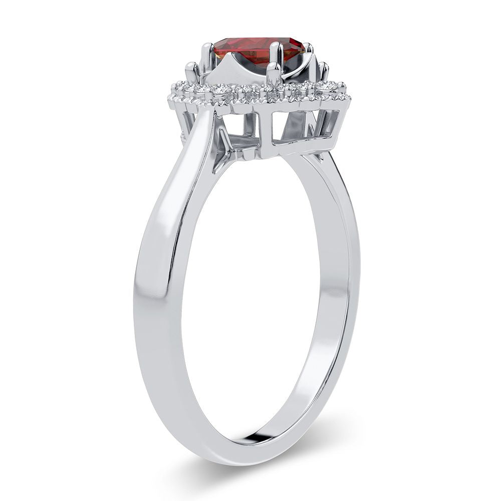 Elegant 14k White Gold Lab Diamond Womens Ring