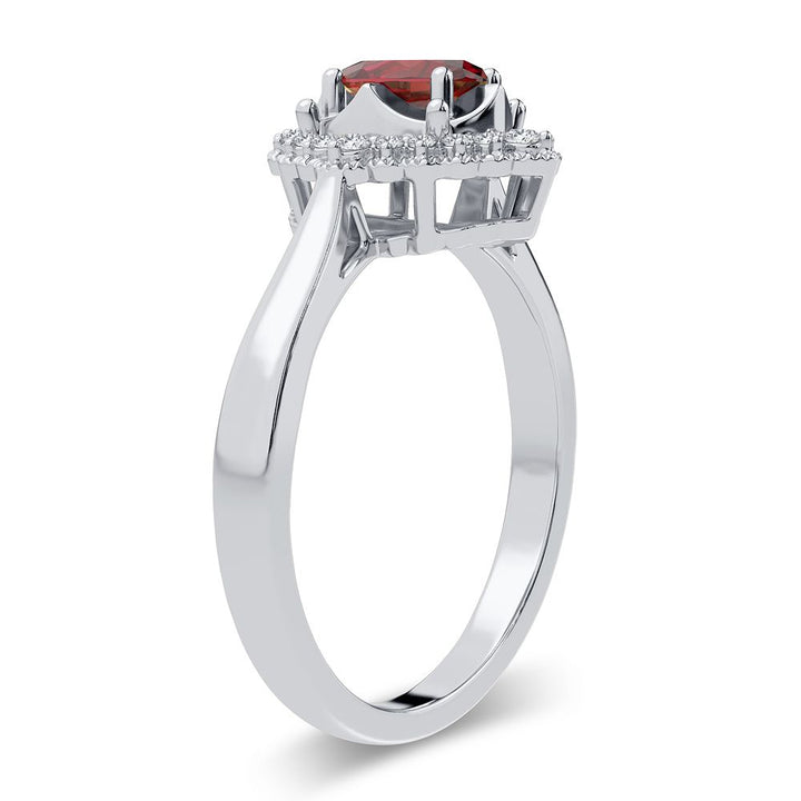 Elegant 14k White Gold Lab Diamond Womens Ring