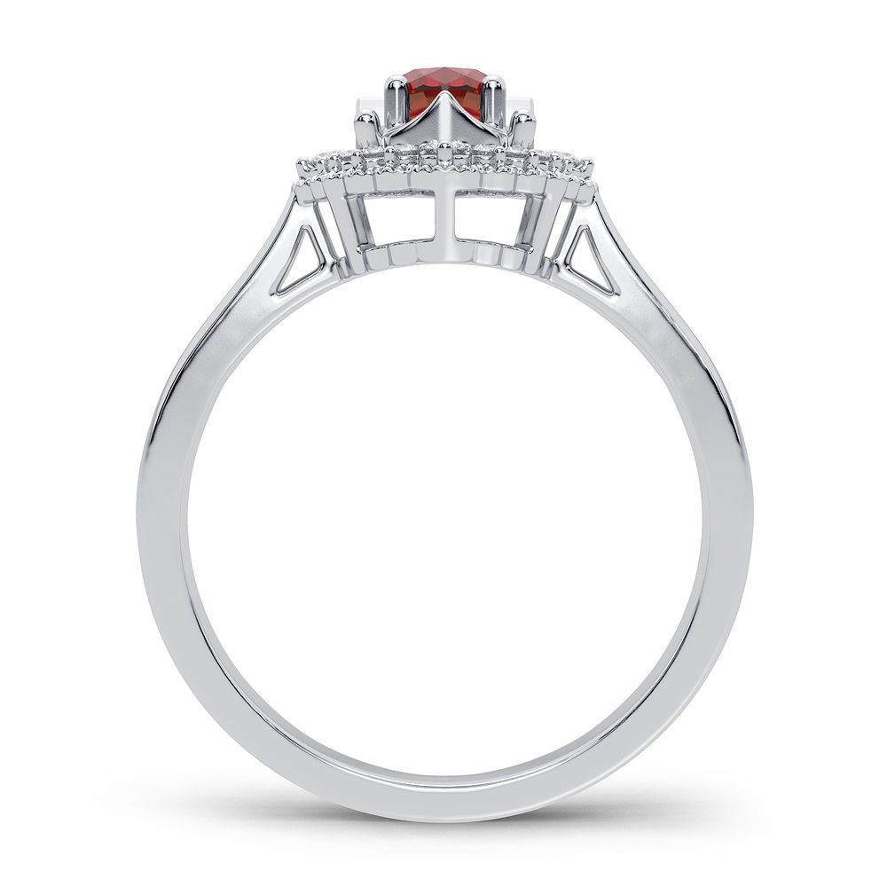 Elegant 14k White Gold Lab Diamond Womens Ring