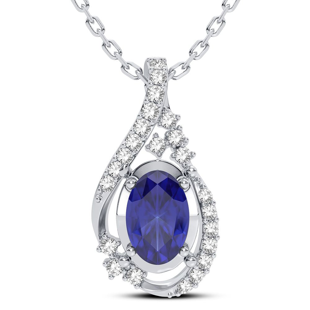 Delicate 14K White Gold 0.10CT Lab Diamond Pendant