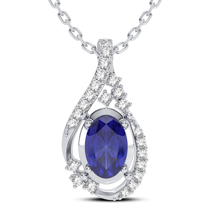 Delicate 14K White Gold 0.10CT Lab Diamond Pendant