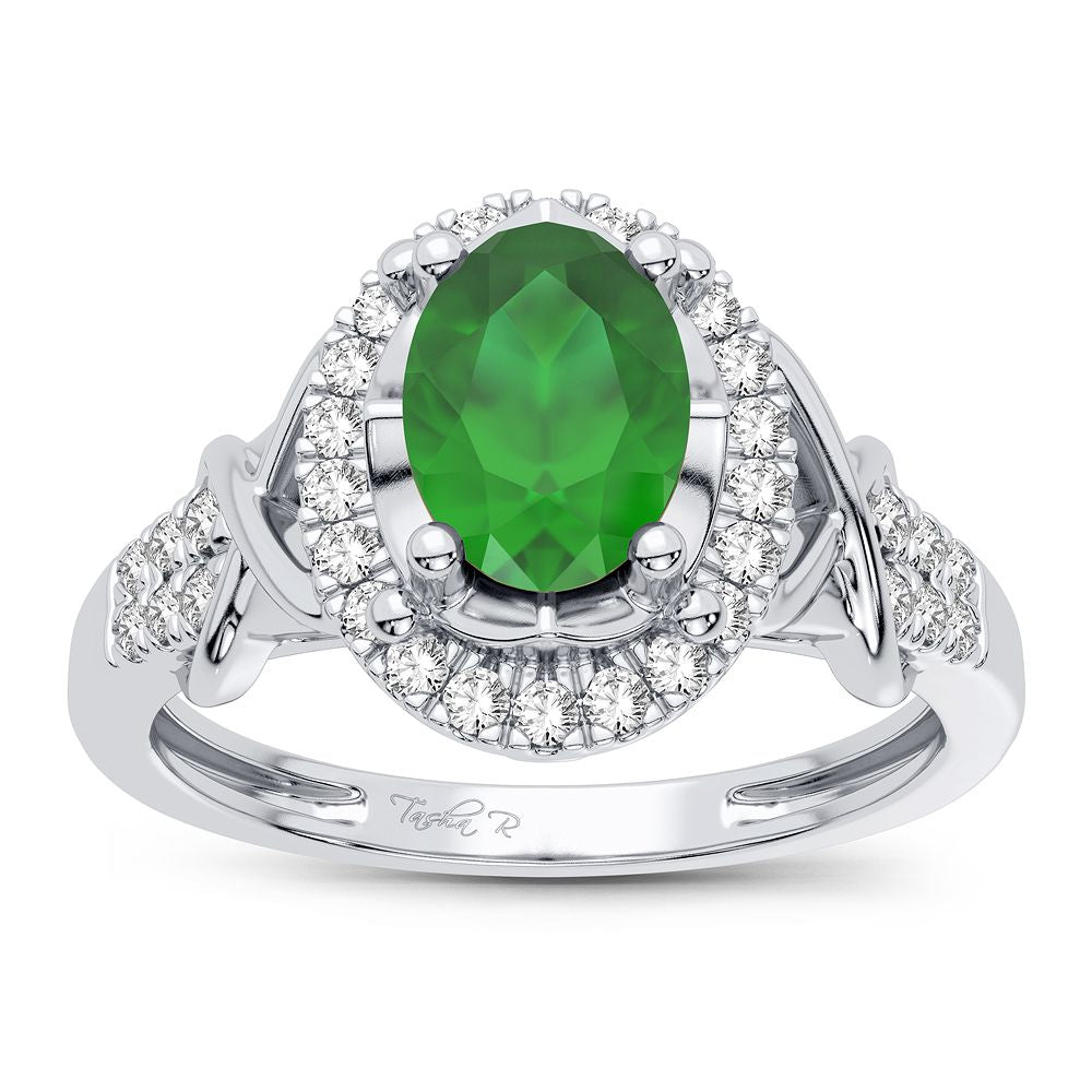 Chic 14K White Gold 0.16CT Lab Diamond Womens Ring