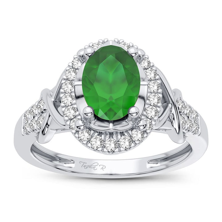 Chic 14K White Gold 0.16CT Lab Diamond Womens Ring