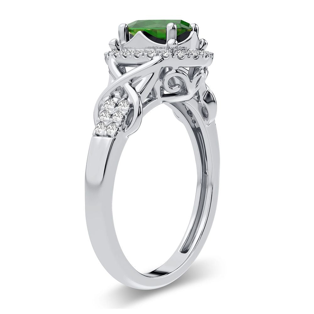 Chic 14K White Gold 0.16CT Lab Diamond Womens Ring