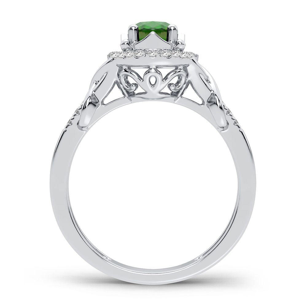 Chic 14K White Gold 0.16CT Lab Diamond Womens Ring