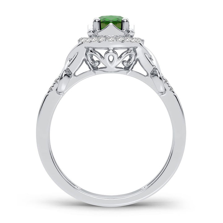 Chic 14K White Gold 0.16CT Lab Diamond Womens Ring