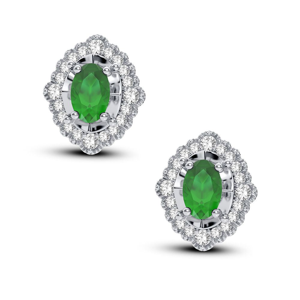 Chic 0.20CT Lab Diamond 14k White Gold Womens Earrings