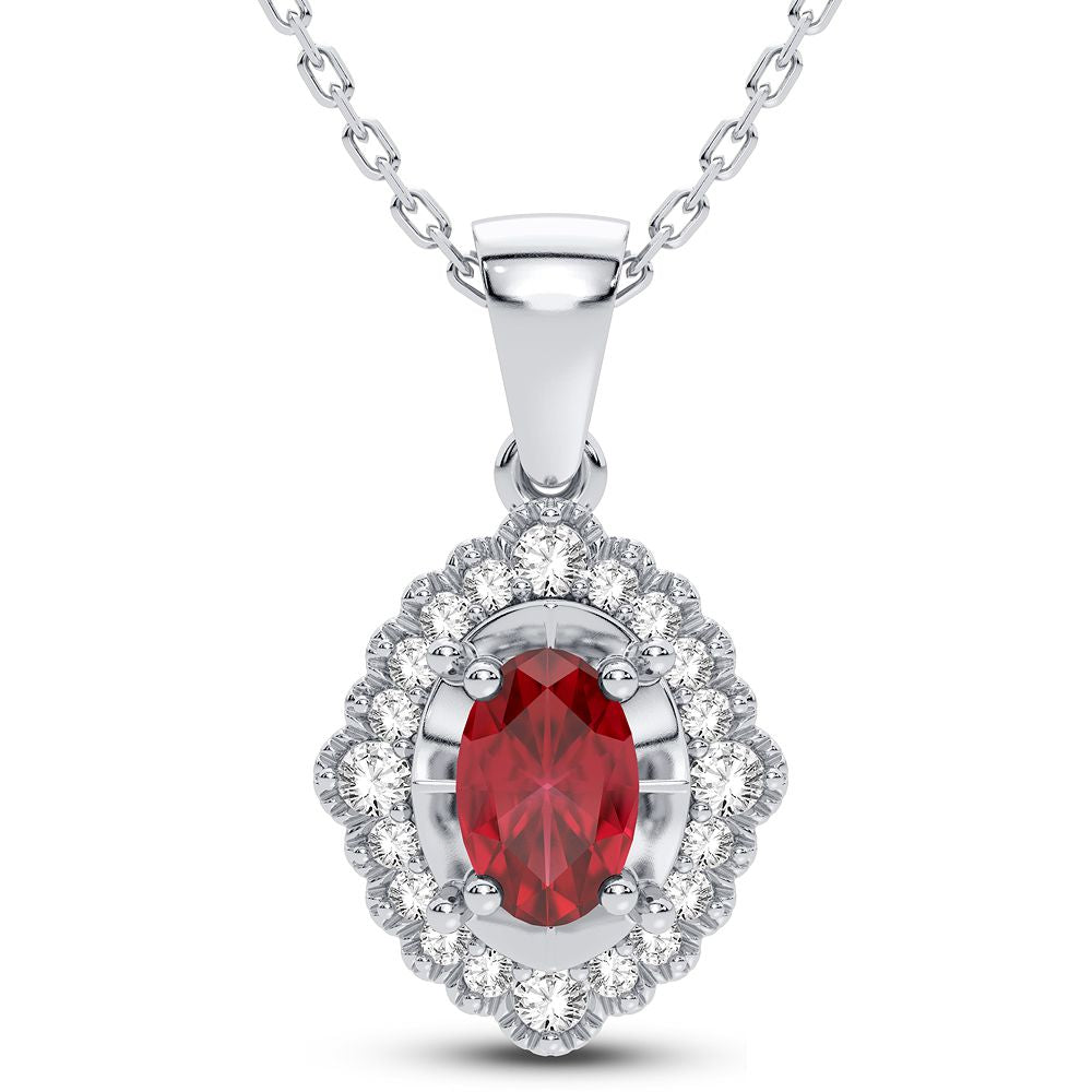 Elegant 14K White Gold 0.12CT Lab Diamond Pendant