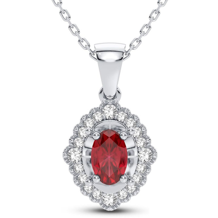Elegant 14K White Gold 0.12CT Lab Diamond Pendant