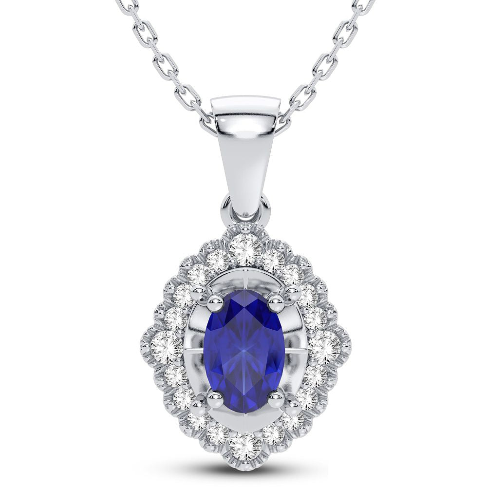 Delicate 14K White Gold 0.12CT Lab Diamond Pendant