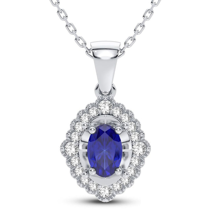 Delicate 14K White Gold 0.12CT Lab Diamond Pendant