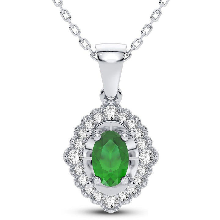 Delicate 14K White Gold Lab Diamond Pendant Necklace