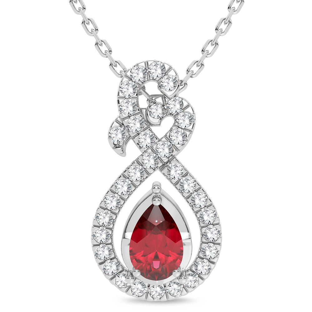Elegant 14K White Gold 0.20CT Lab Diamond Pendant