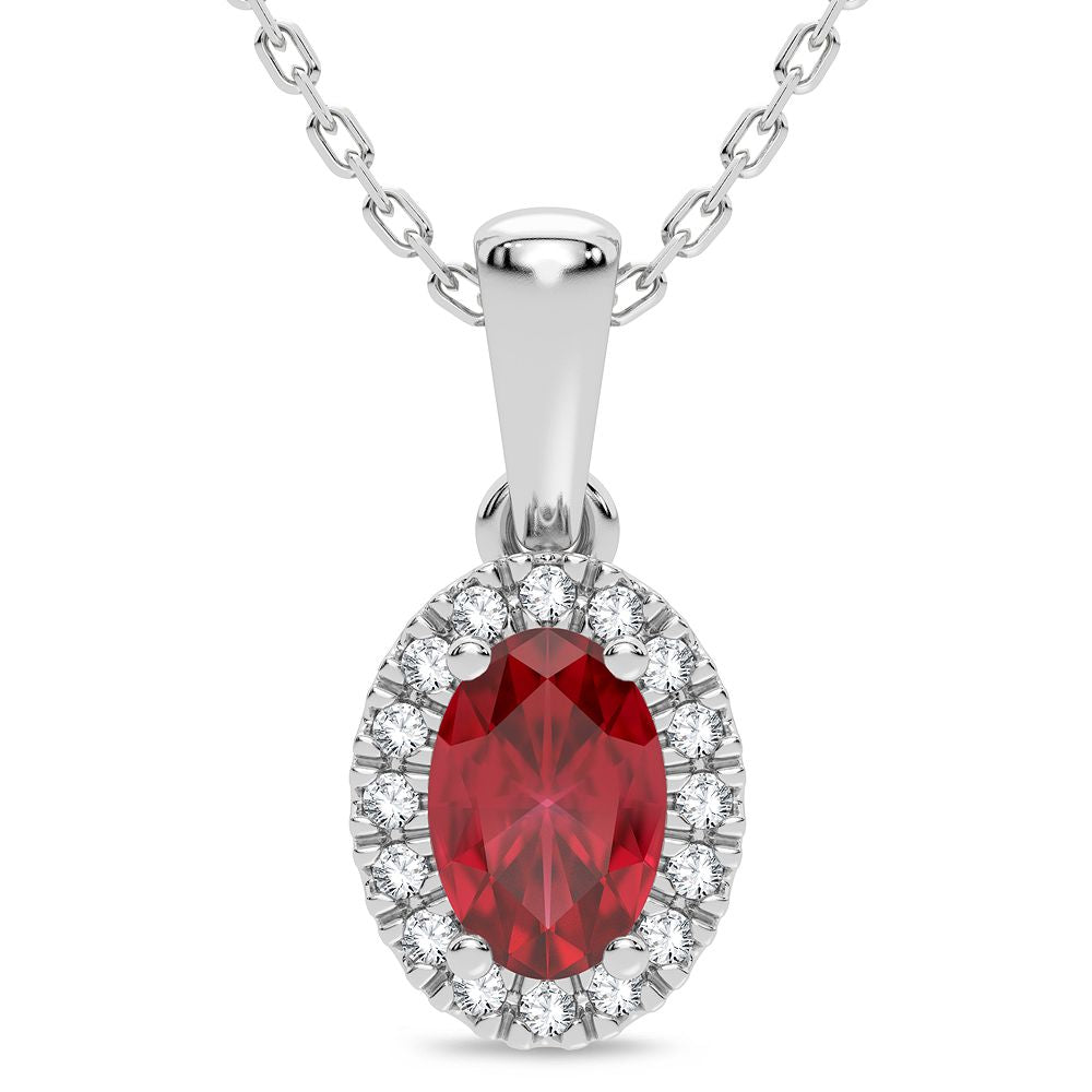 Elegant 14K White Gold 0.05CT Lab Diamond Pendant