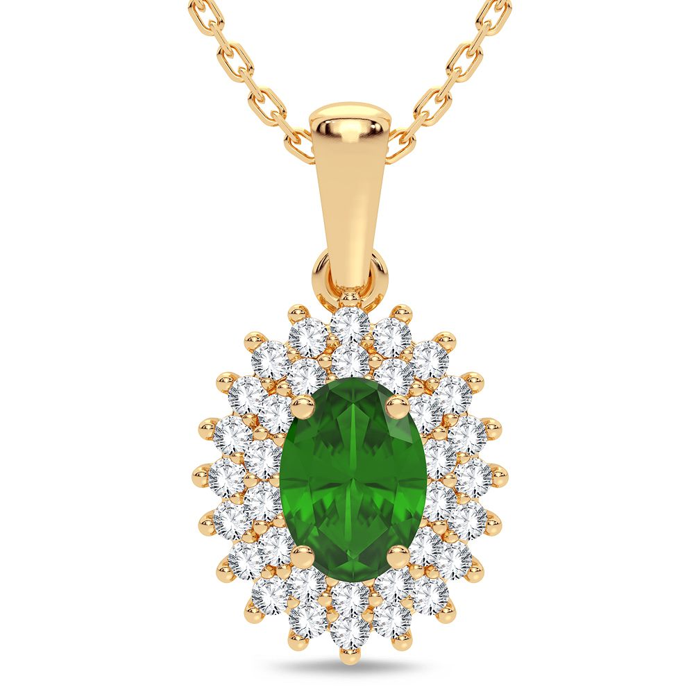 14K Yellow Gold 0.25CT Lab Diamond Pendant for Women