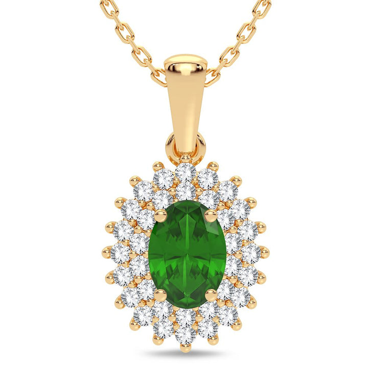 14K Yellow Gold 0.25CT Lab Diamond Pendant for Women