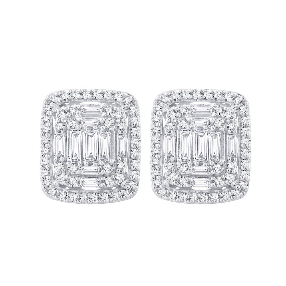 Luminous 14k White Gold Lab Diamond Stud Earrings 0.75ct
