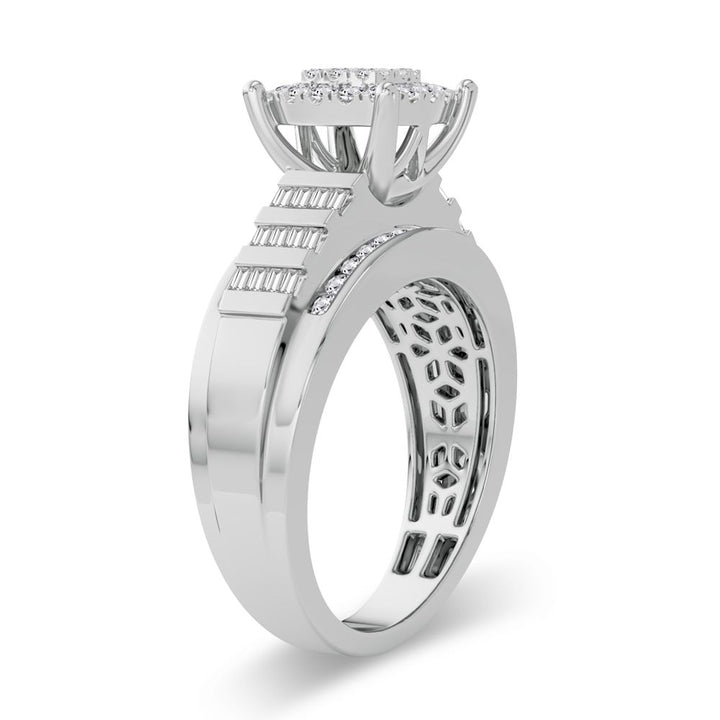 Chic 10k White Gold 0.50CT Lab Diamond Womens Ring
