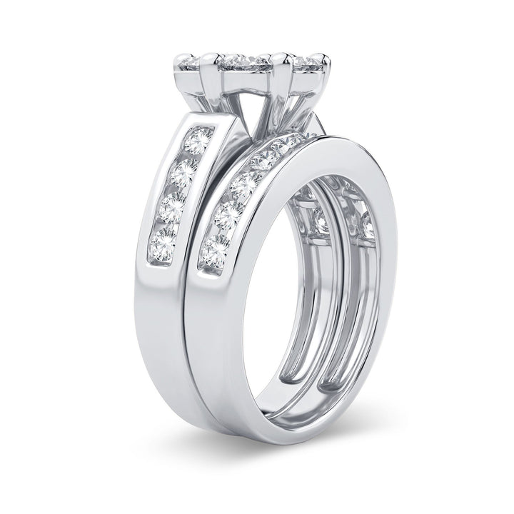 Brilliant 14k White Gold 2CT Lab Diamond Bridal Ring