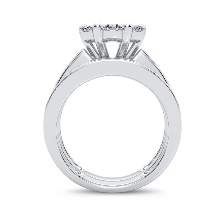 Brilliant 14k White Gold 2CT Lab Diamond Bridal Ring