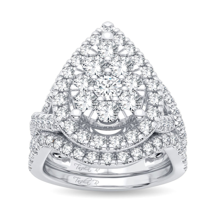 Brilliant 14k White Gold 2CT Lab Diamond Bridal Ring