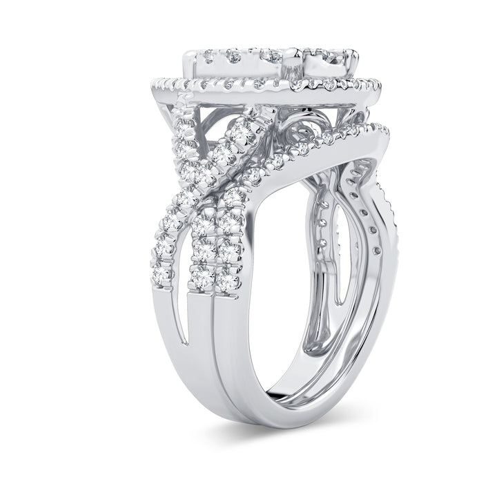 Brilliant 14k White Gold 2CT Lab Diamond Bridal Ring