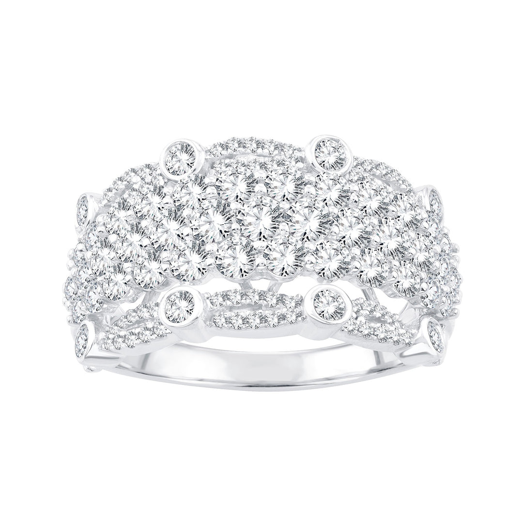 Brilliant 14K White Gold 2CT Lab Diamond Anniversary Band