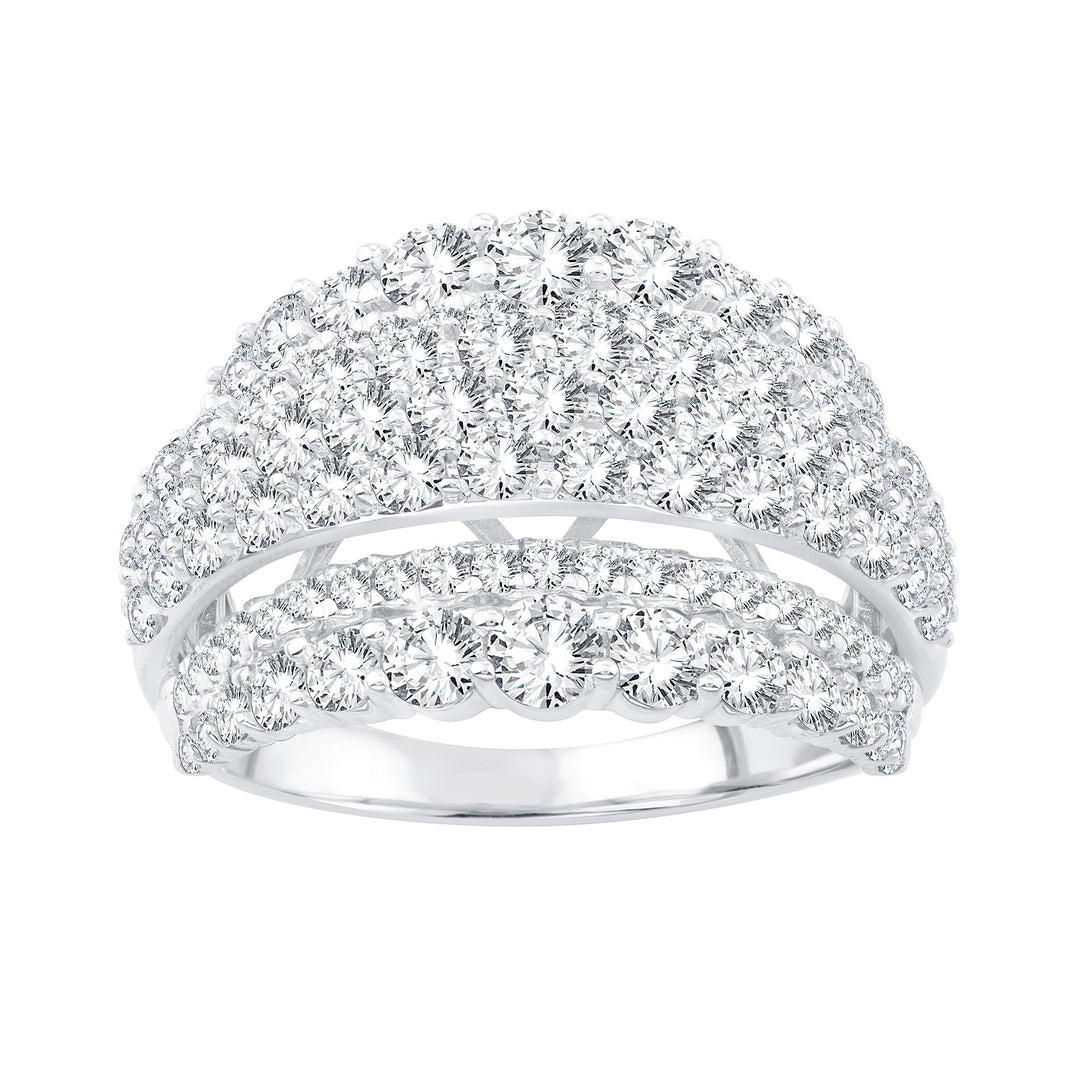 Brilliant 14k White Gold 3CT Lab Diamond Anniversary Band