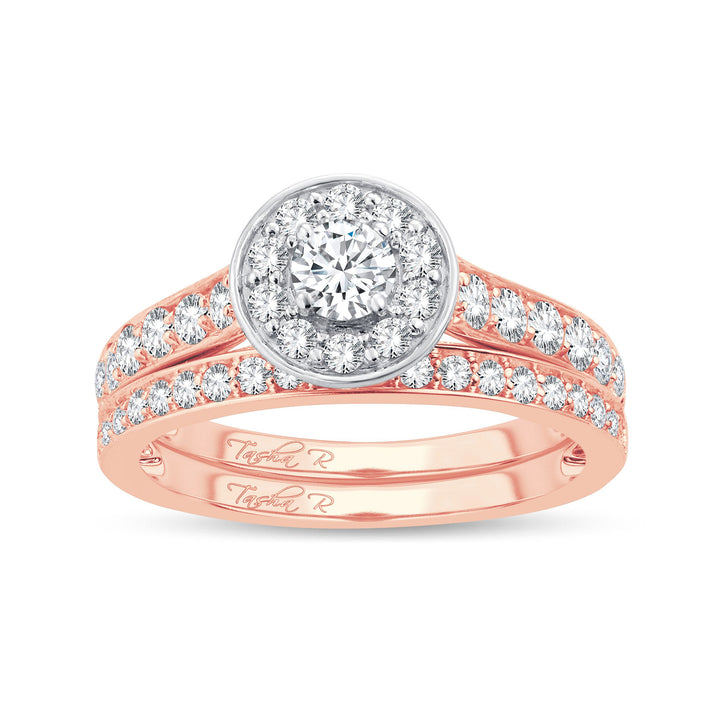Romantic 14k Rose Gold Lab Diamond Bridal Ring (1CT)