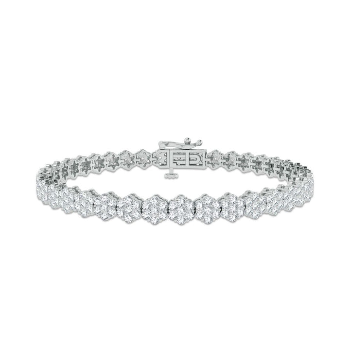 Luminous 14k White Gold 4ct Lab Diamond Womens Tennis Bracelet