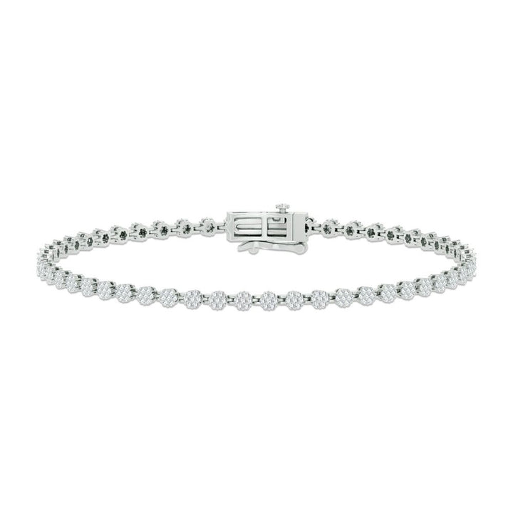 14k White Gold 1ct Lab Diamond Womens Tennis Bracelet
