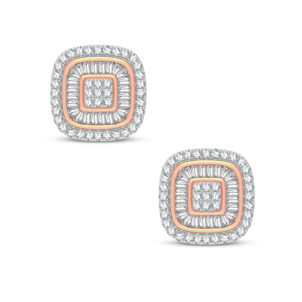 Romantic 14k Rose Gold Lab Diamond Stud Earrings 0.50ct