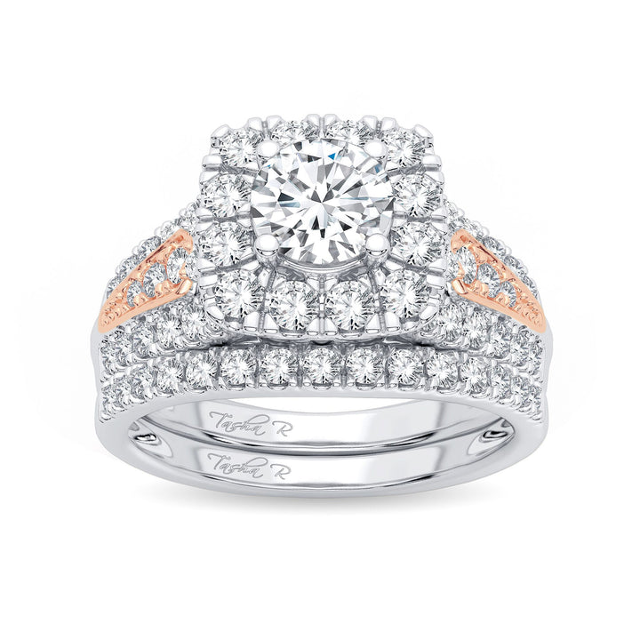 Romantic 14k Rose Gold 2ct Lab Diamond Bridal Ring