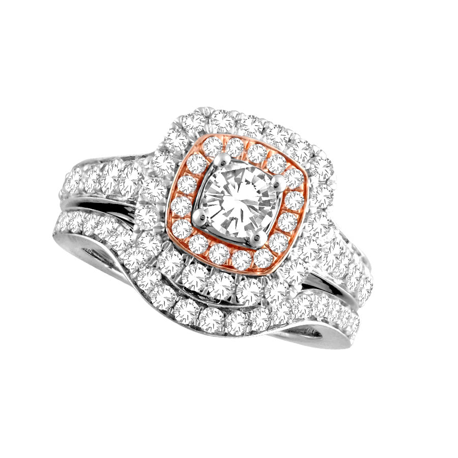 Romantic 14k Rose Gold Lab Diamond Bridal Ring