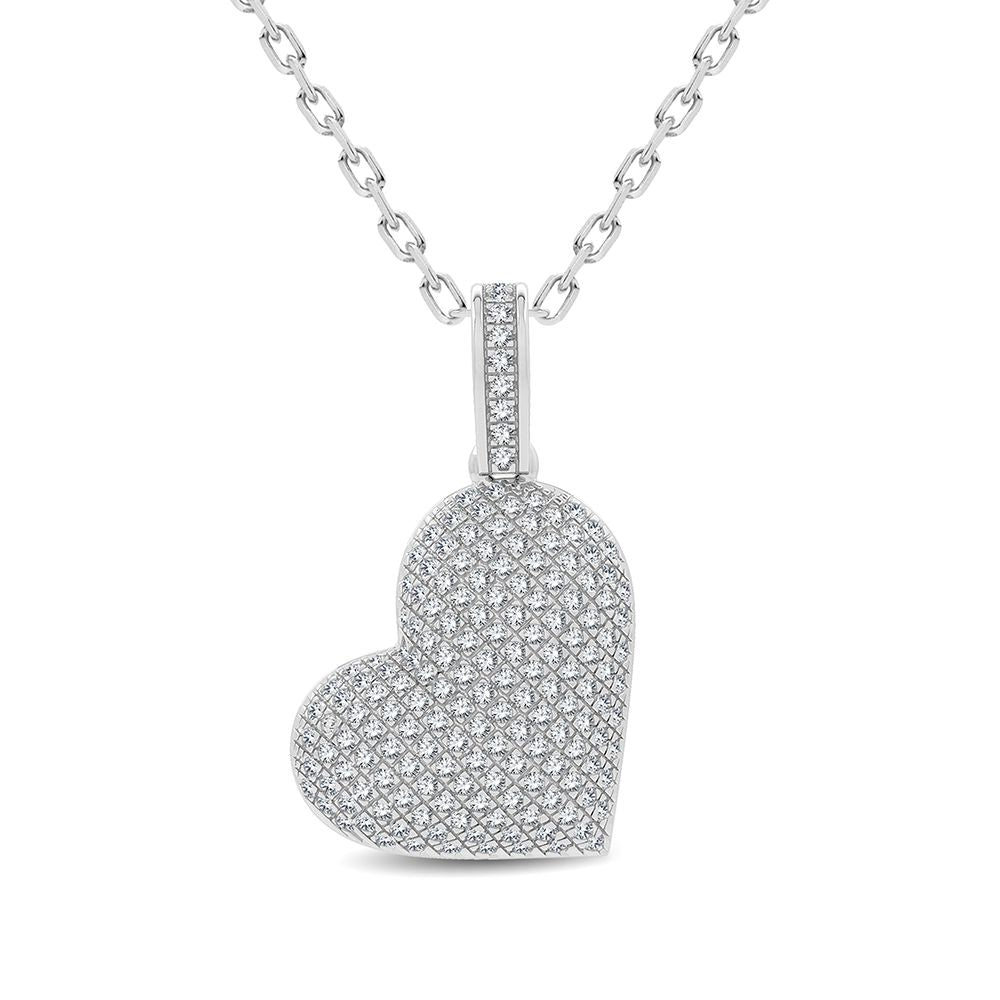Chic 14k White Gold Lab Grown Diamond Womens Pendant