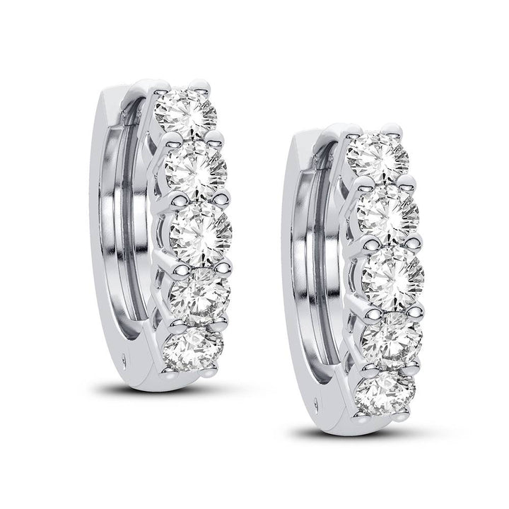 Chic 14K White Gold 0.27CT Lab Diamond Hoop Earrings