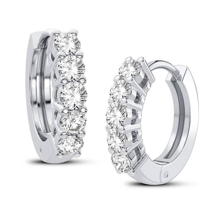 Chic 14K White Gold 0.27CT Lab Diamond Hoop Earrings