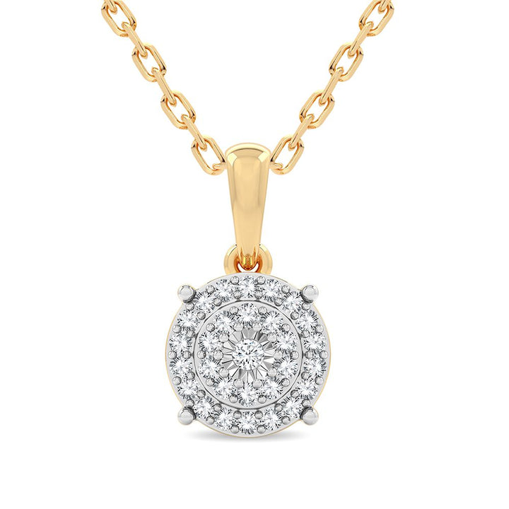 14k Yellow Gold Lab Diamond Womens Pendant Charm