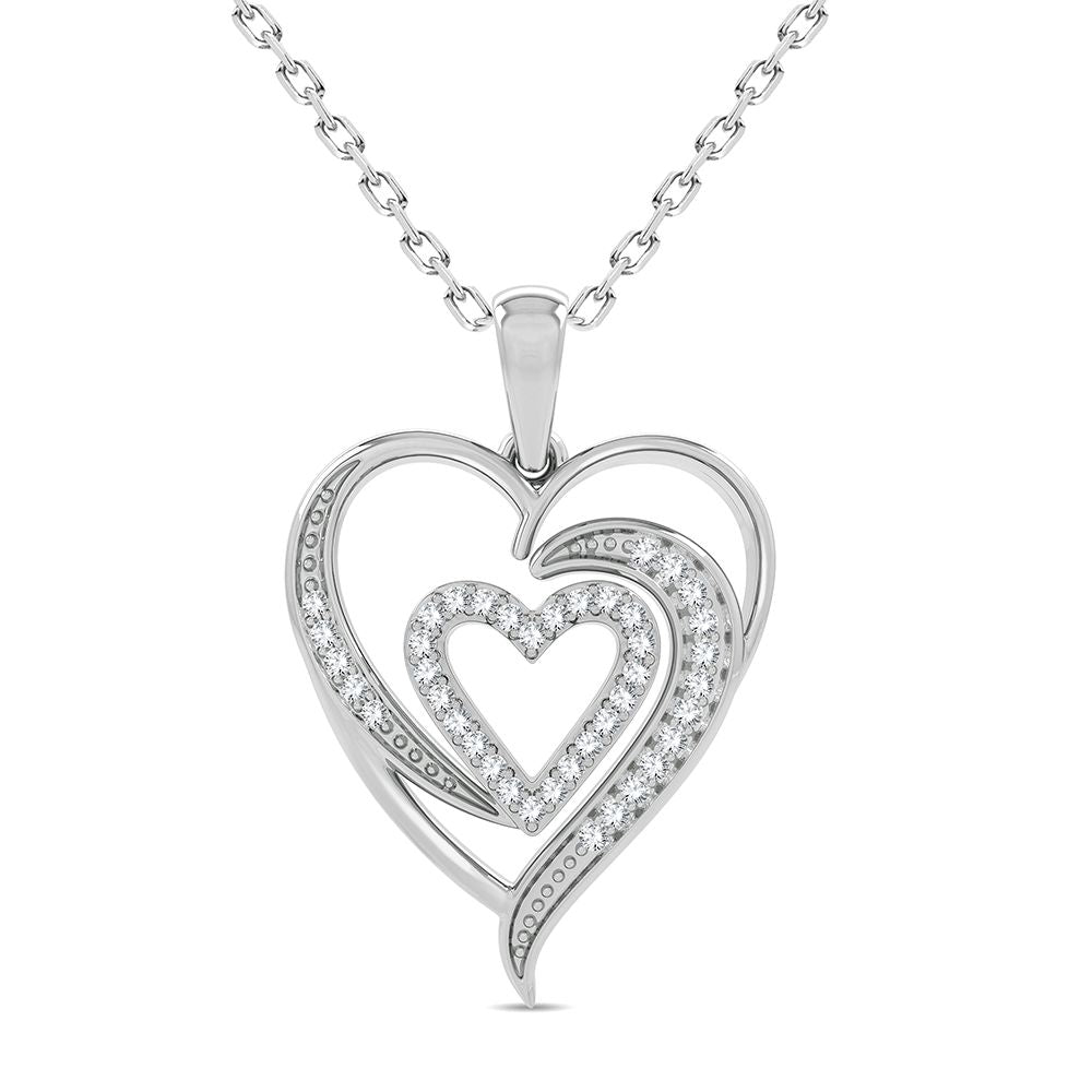 Chic 10k White Gold 0.20CT Lab Diamond Womens Pendant